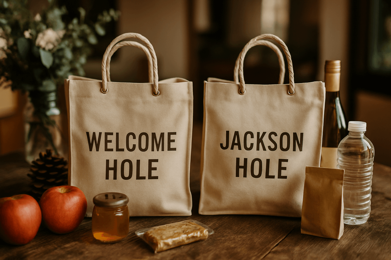 Professional photograph illustrating wedding welcome bags Jackson Hole — cover image for "The Ultimate Wedding Gifting Timeline: When Jackson Hole Couples Should Order Welcome Bags by Ceremony Type" on Jackson Hole Gift Baskets