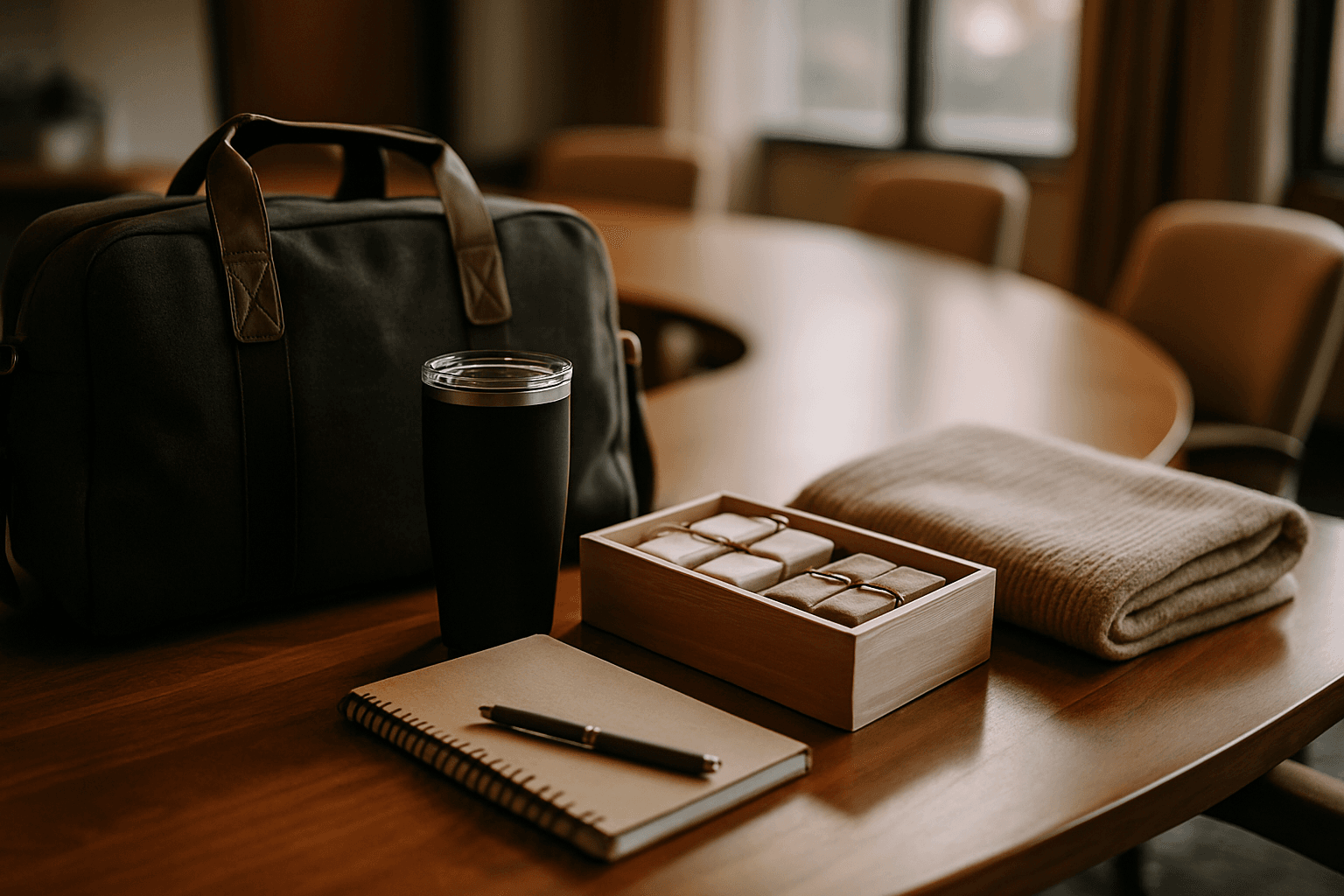 Professional photograph illustrating corporate retreat gifts — cover image for "Beyond the Boardroom: How Corporate Retreat Gifts Drive Client Retention and ROI for Executive Assistants" on Jackson Hole Gift Baskets