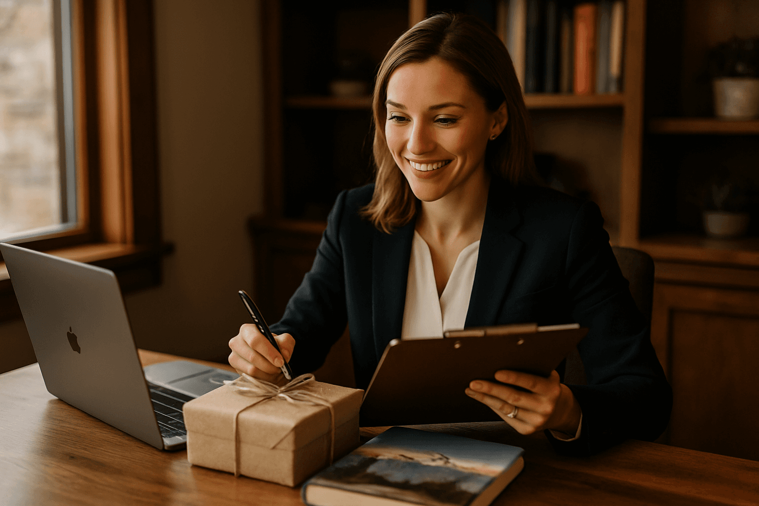 Professional photograph illustrating professional business and marketing concept — cover image for "The Realtor's Gifting Playbook: How to Send a Memorable Closing Gift to Jackson Hole Clients From Anywhere" on Jackson Hole Gift Baskets