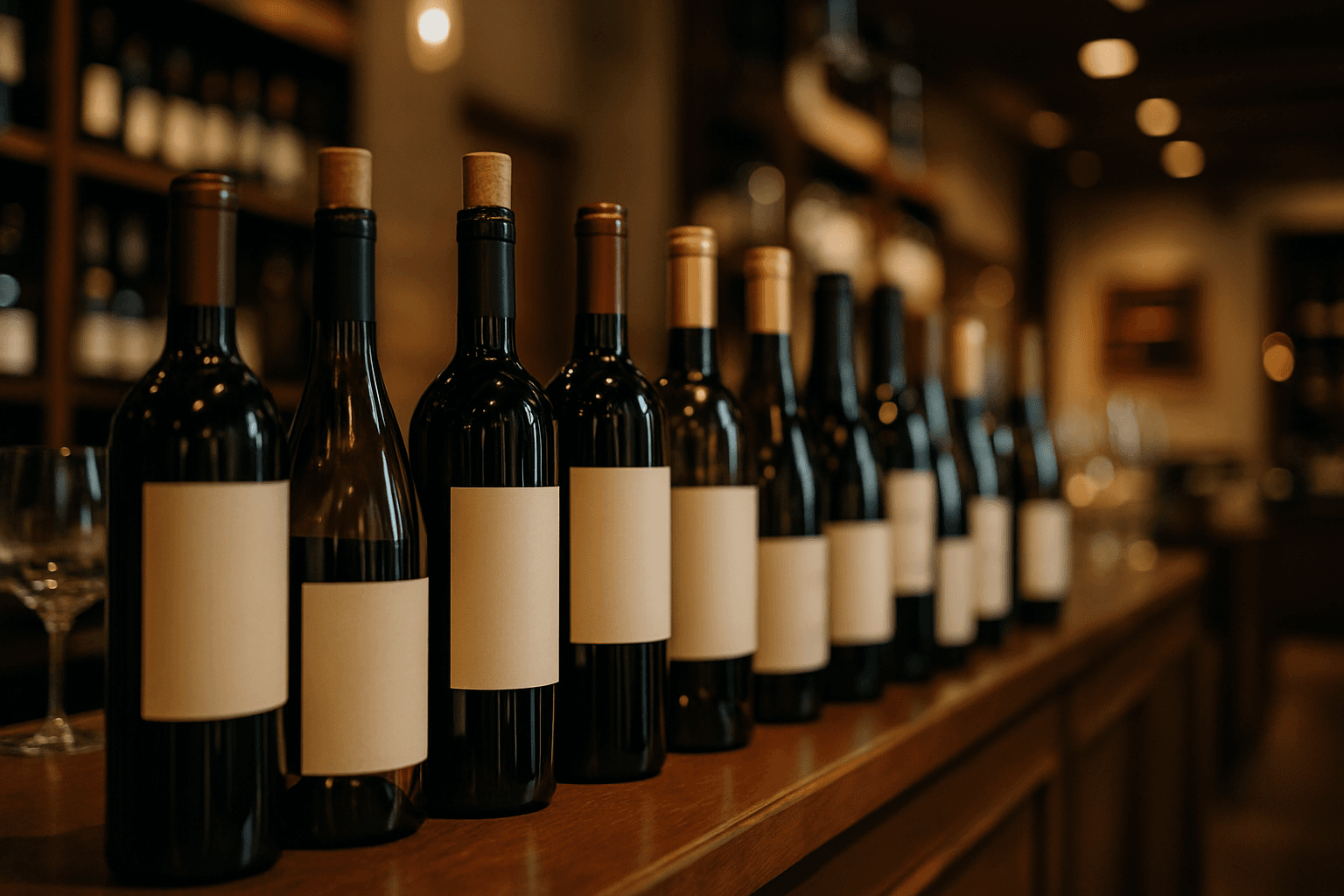 Professional photograph illustrating wine bottles displayed in an elegant retail setting — cover image for "How the Ohio Wine Shipping Ruling Could Affect Jackson Hole Luxury Gift Basket Operations" on Jackson Hole Gift Baskets