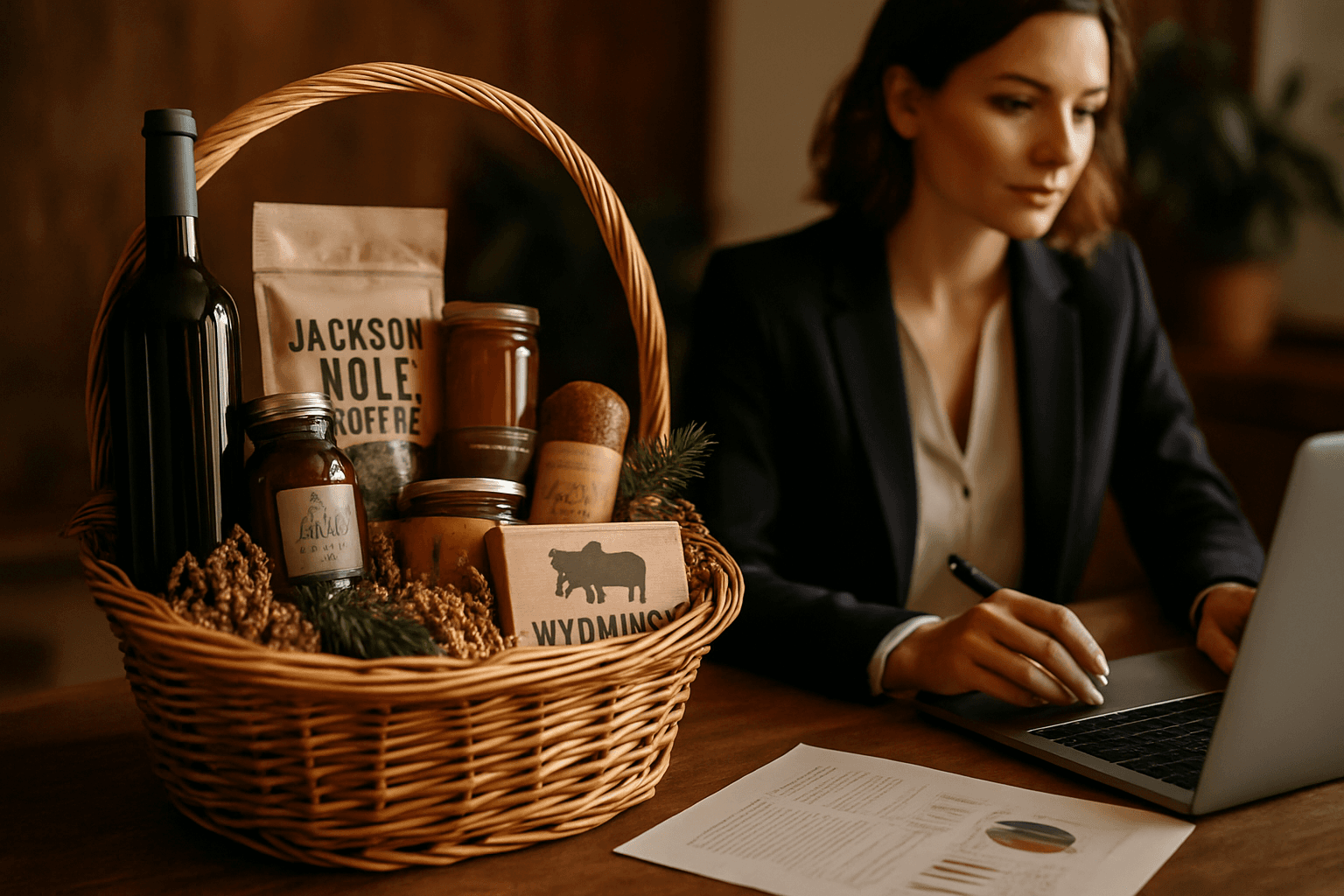Professional photograph illustrating professional business and marketing concept — cover image for "9 Personalized Touches That Transform Standard Jackson Hole Gift Baskets Into Unforgettable Wyoming Experiences" on Jackson Hole Gift Baskets